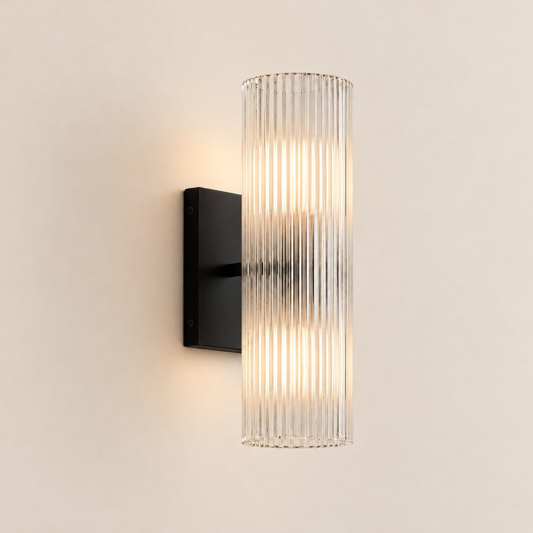 Wolvina Natural Marble Tube Sconce with Sleek Metal Details