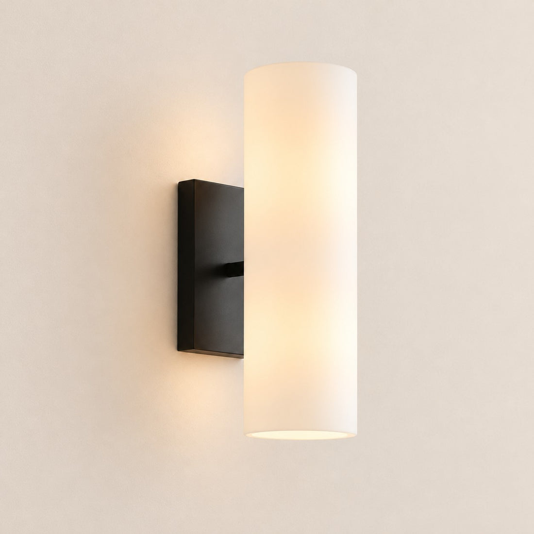 Wolvina Natural Marble Tube Sconce with Sleek Metal Details