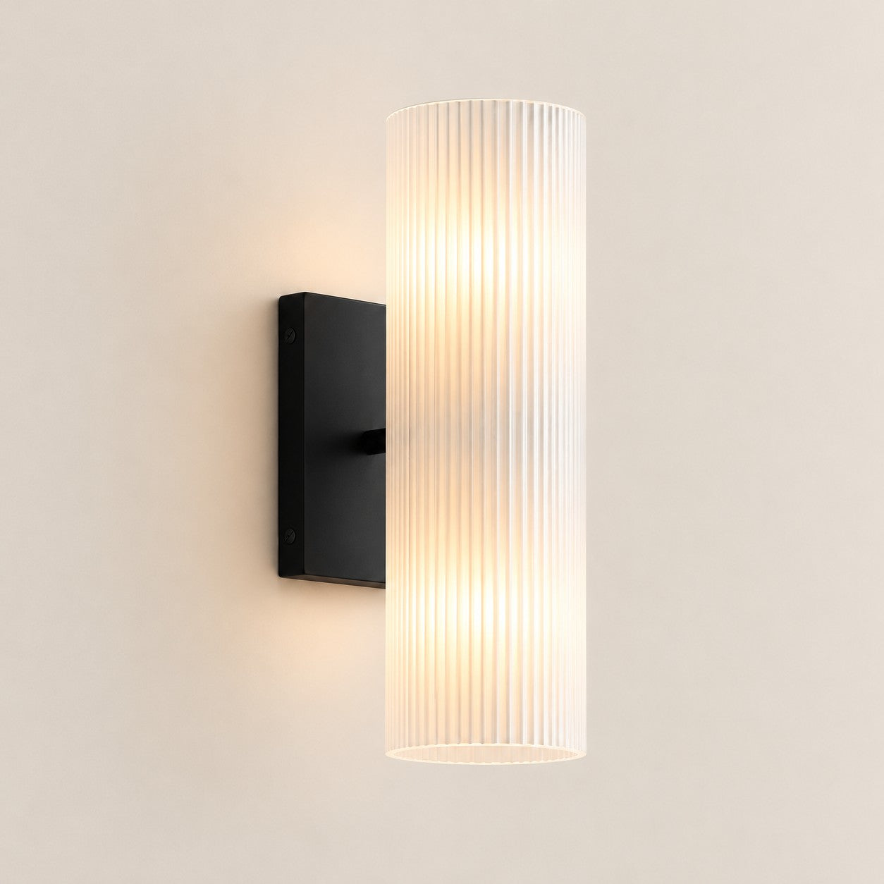 Wolvina Natural Marble Tube Sconce with Sleek Metal Details