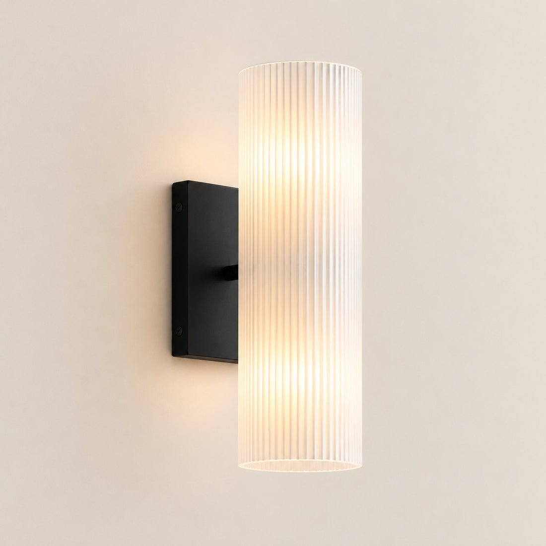 Wolvina Natural Marble Tube Sconce with Sleek Metal Details