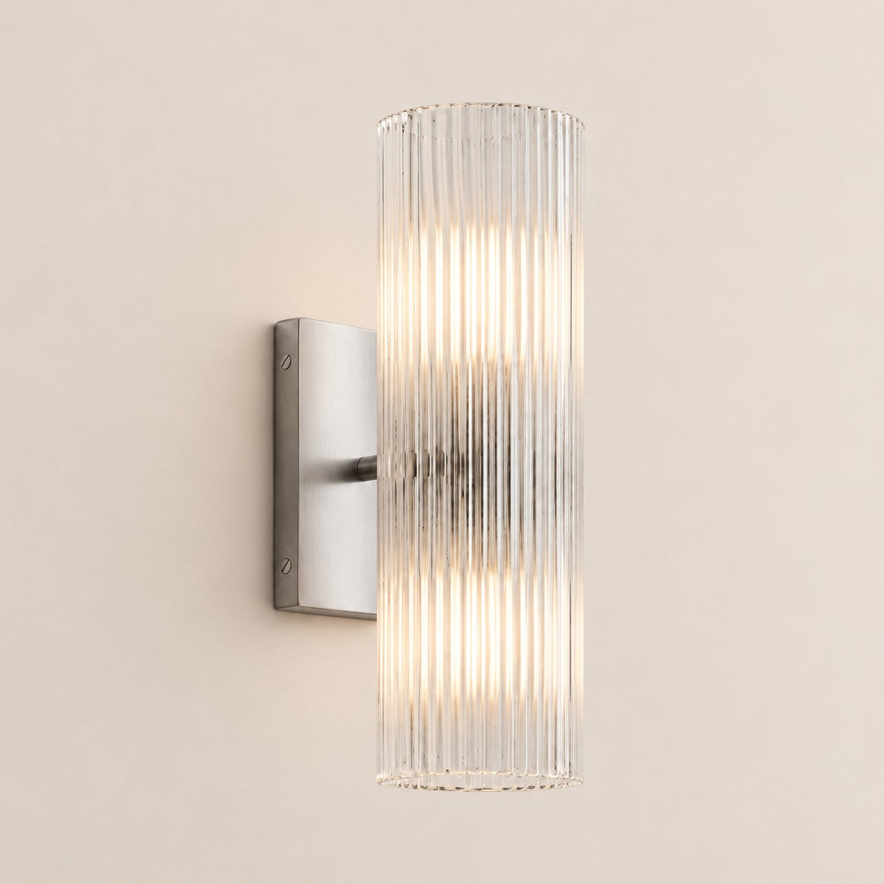Wolvina Natural Marble Tube Sconce with Sleek Metal Details