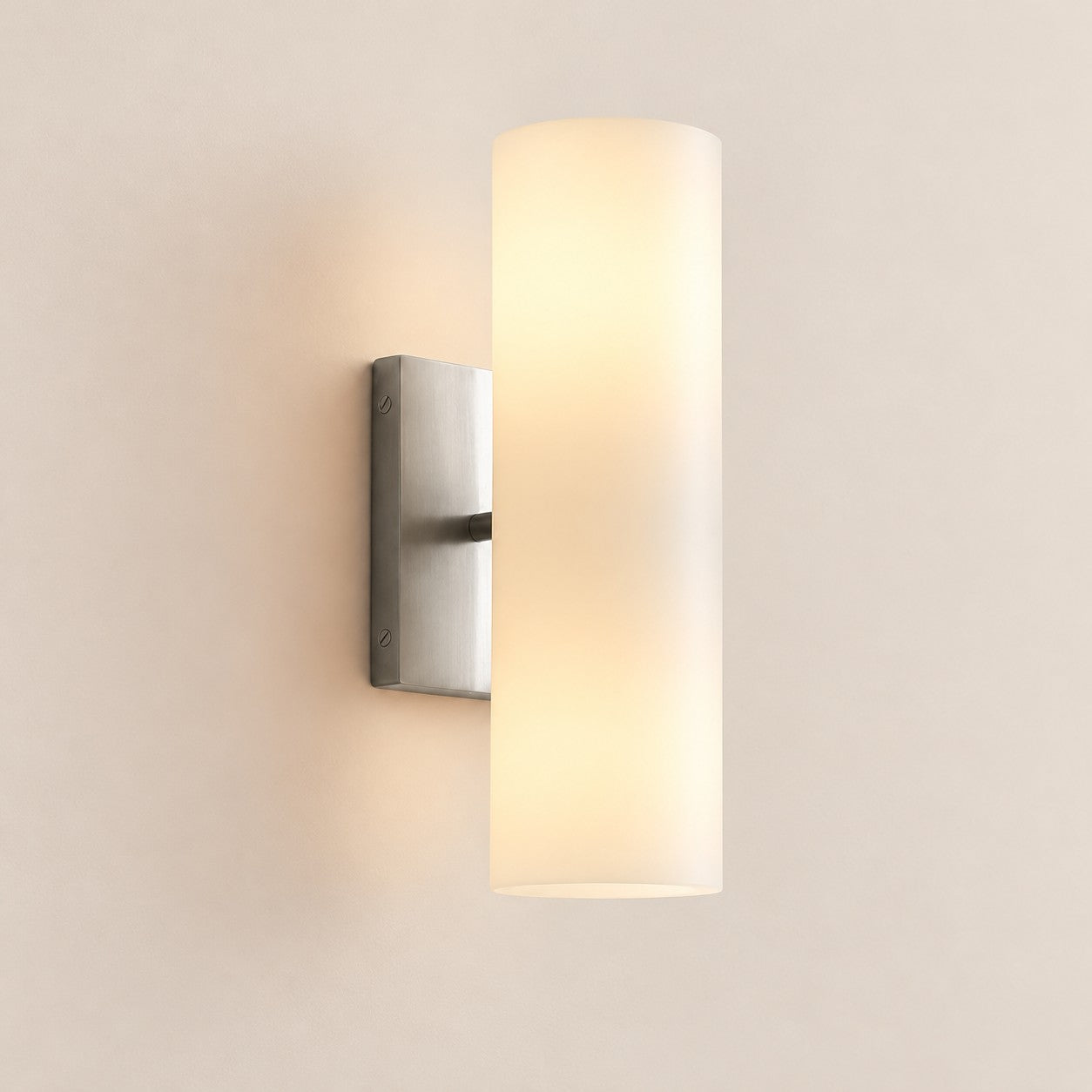 Wolvina Natural Marble Tube Sconce with Sleek Metal Details