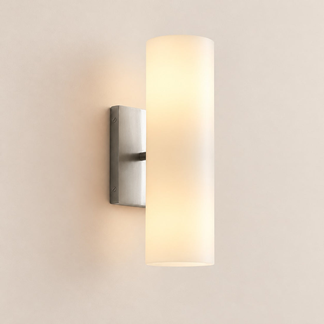 Wolvina Natural Marble Tube Sconce with Sleek Metal Details