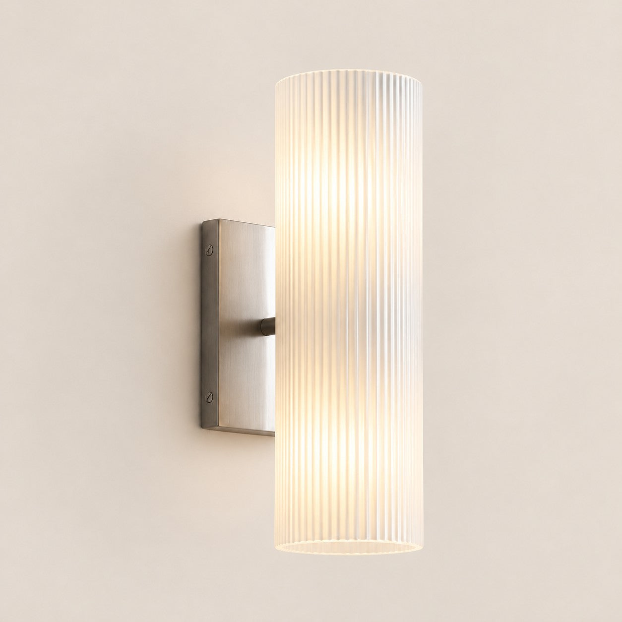 Wolvina Natural Marble Tube Sconce with Sleek Metal Details