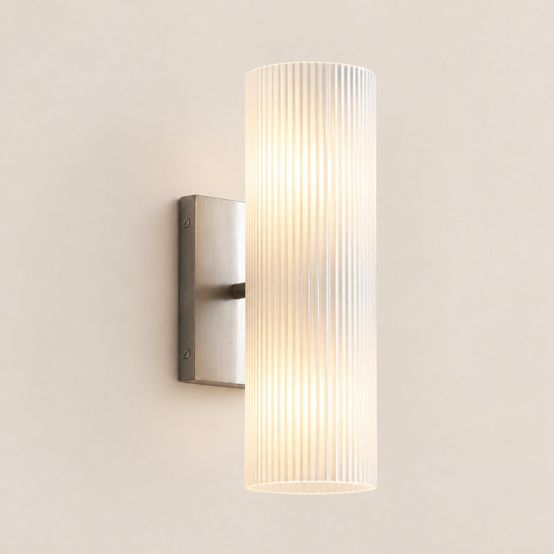 Wolvina Natural Marble Tube Sconce with Sleek Metal Details