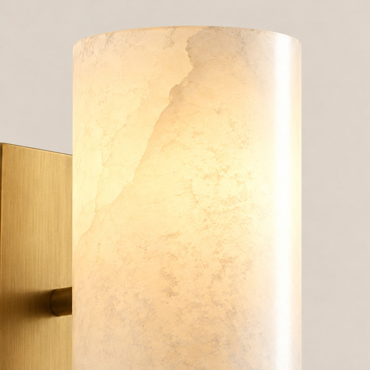 Wolvina Natural Marble Tube Sconce with Sleek Metal Details