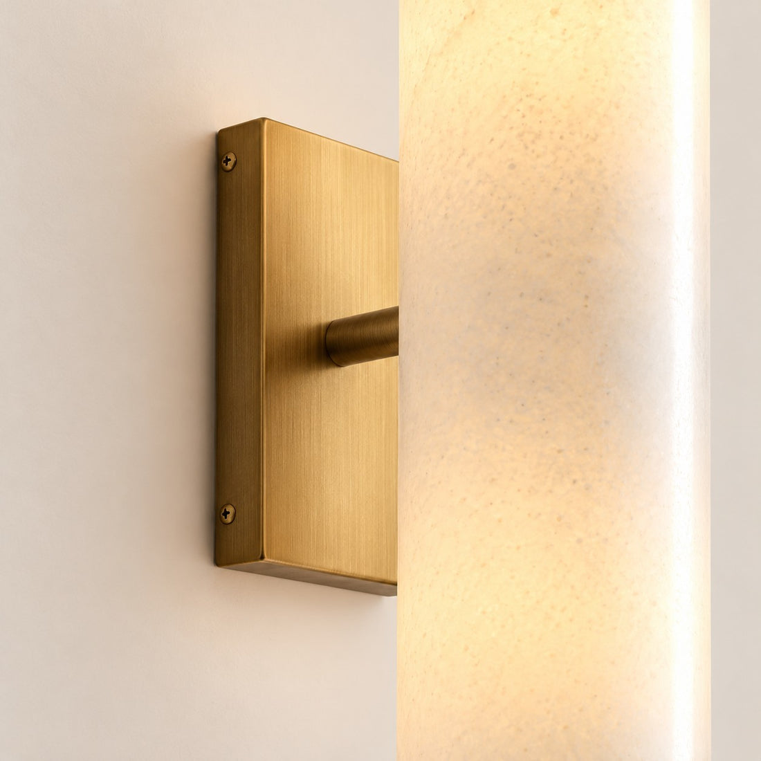 Wolvina Natural Marble Tube Sconce with Sleek Metal Details