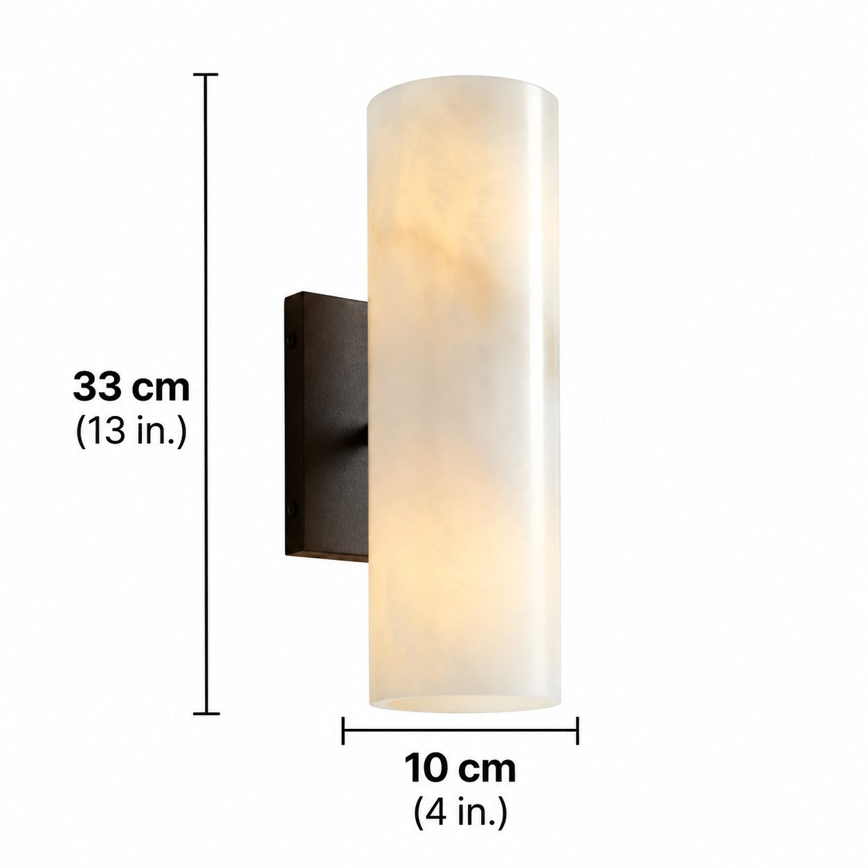 Wolvina Natural Marble Tube Sconce with Sleek Metal Details