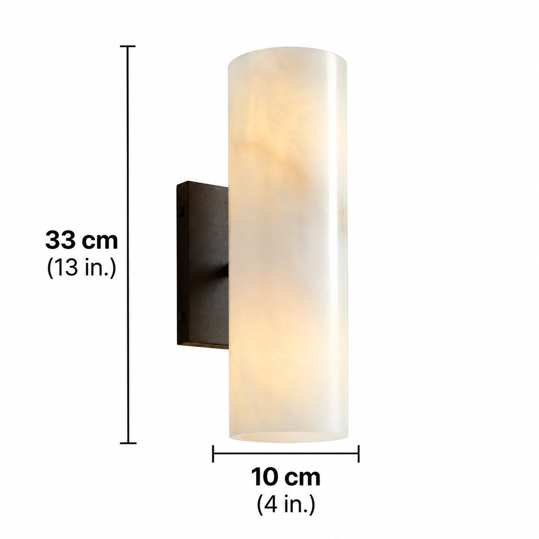 Wolvina Natural Marble Tube Sconce with Sleek Metal Details