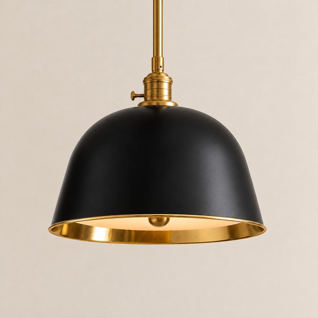 Forvara Classic Bell Pendant Light Industrial Pole Pendant Fixture for Dining Room
