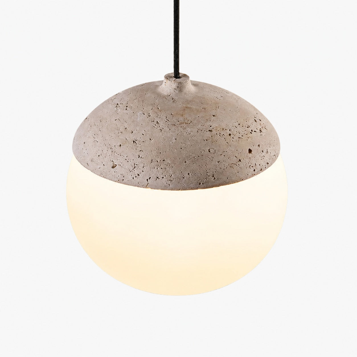 Orbaltis Modern Orb Cluster Pendant - Natural Stone and Glass Hanging Lamp for Living or Kitchen