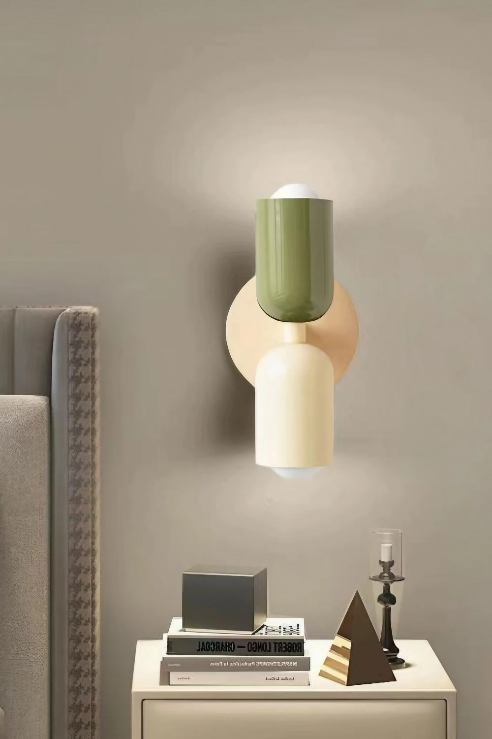 Double head macaroon color up and down wall sconce