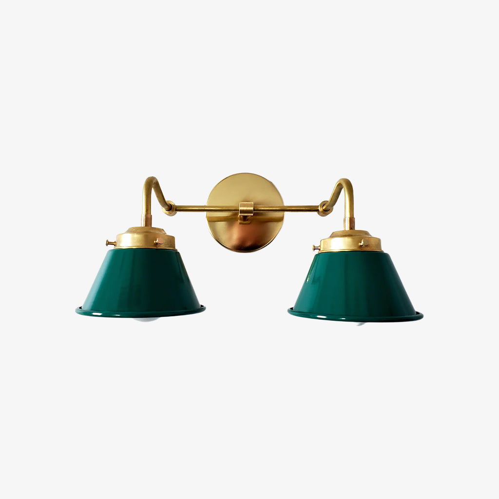 Modern Double Cone Brass Sconce - Accent Lighting For Bathroom & Hallway