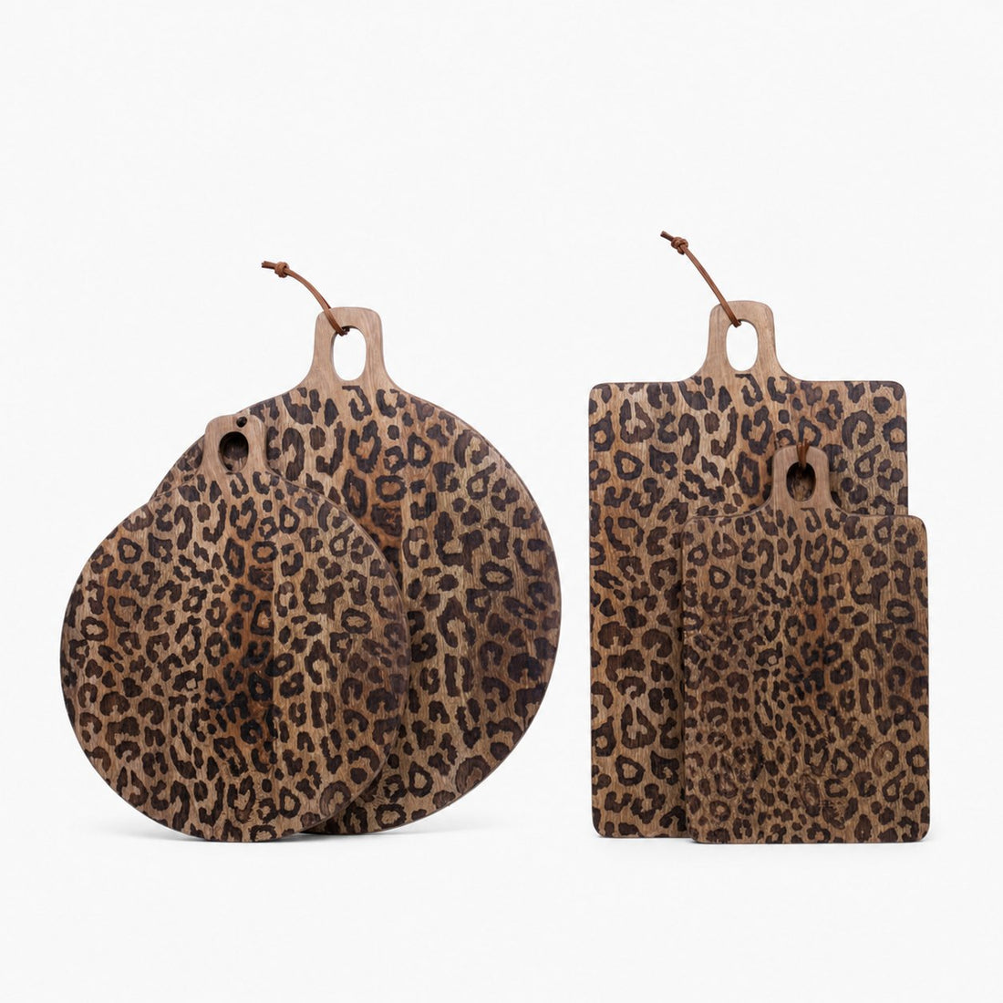 Lepwood Premium Leopard Print Sapele Wood Chopping Serving Board for Table Styling and Entertaining
