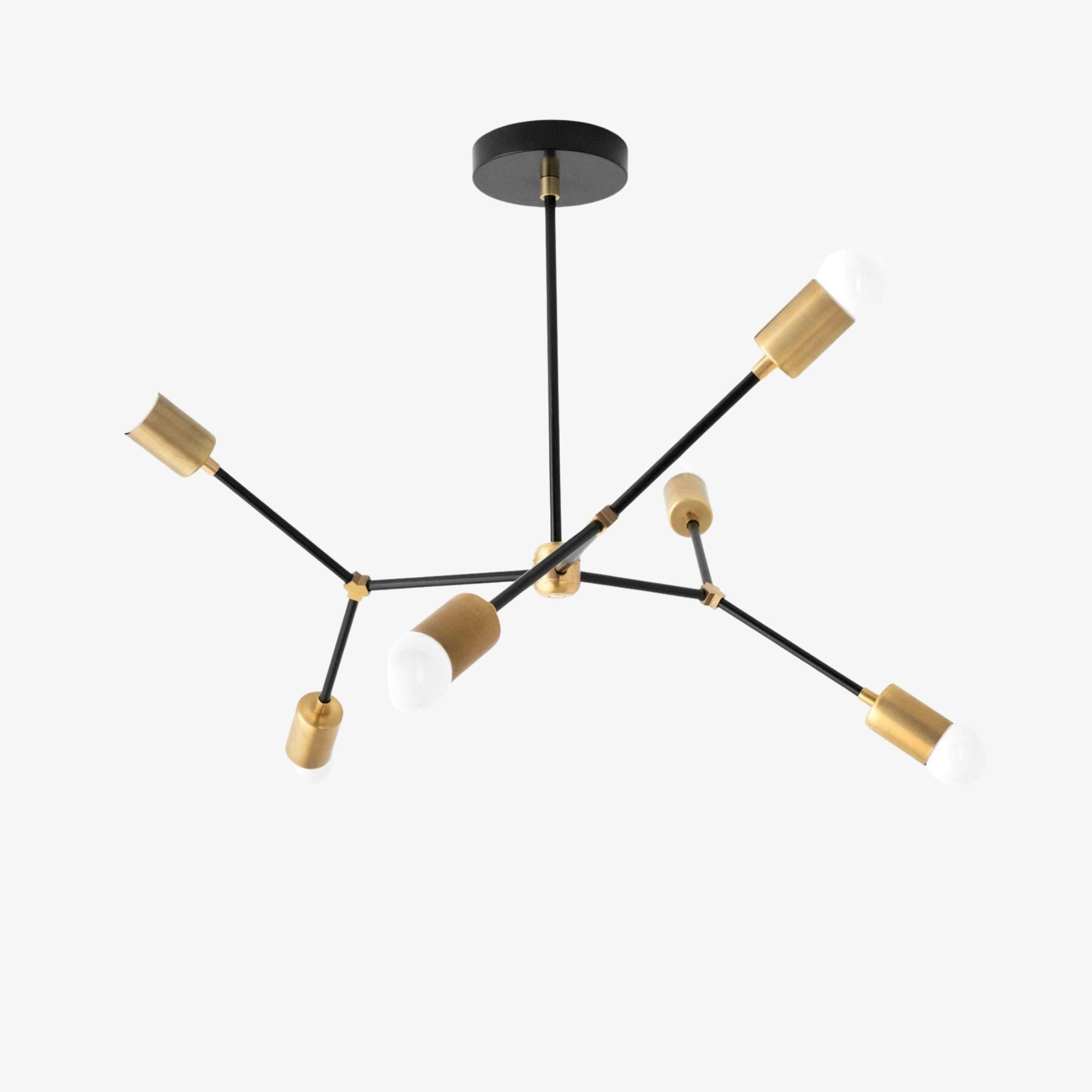 Lumen Geometric Art Deco Chandelier – Modern Ceiling Light for Dining or Living Spaces