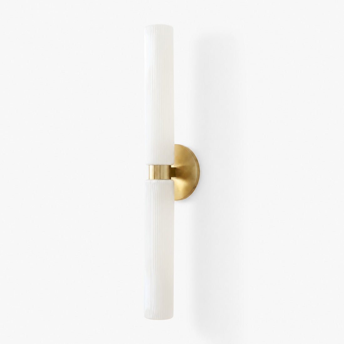 Rivora Modern Fluted Glass Wall Light - Double Short Indoor Outdoor Sconce