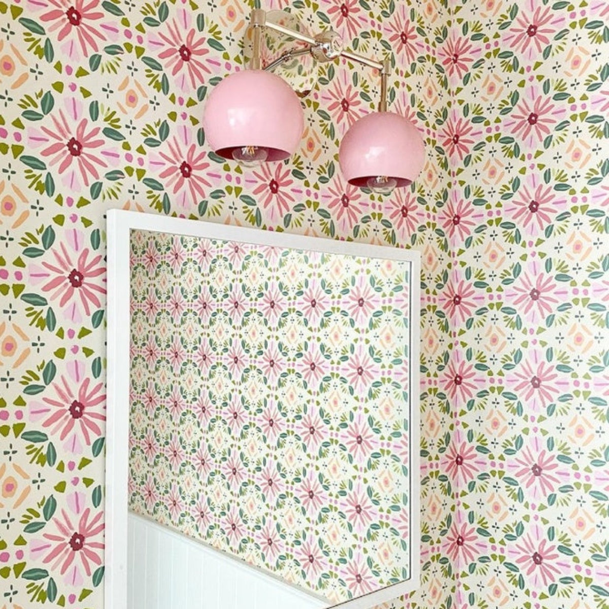 Doll Pink Wall Sconce - Double Head Globe-shaped Bath Wall Light