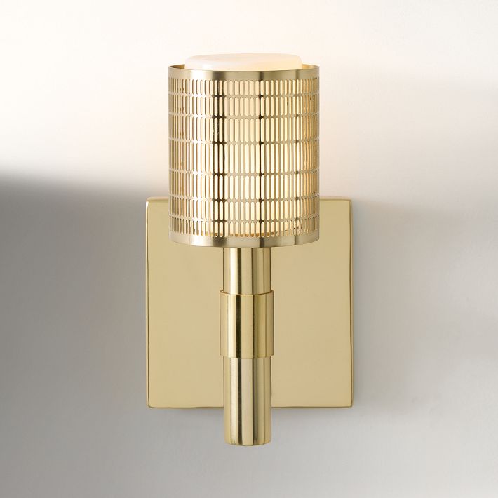 Galvia Modern Perforated Metal Sconce - Sleek Wall Light for Hallway & Bathroom