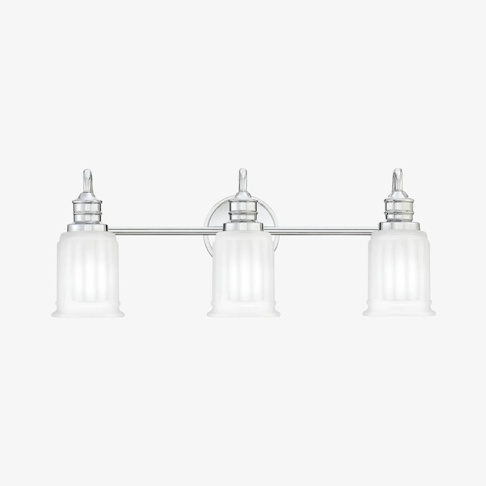 Lirra Bathroom Metal Wall Lamp with Glass Shade - Damp Rated Wall Sconce