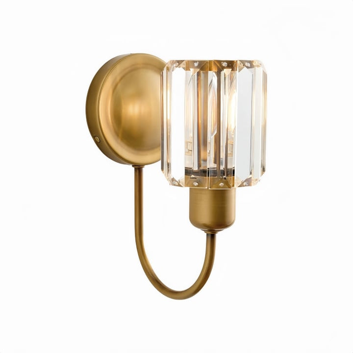 Tracian Wall Sconce - Curved Arm with Glass or Linen Shade for Bedroom