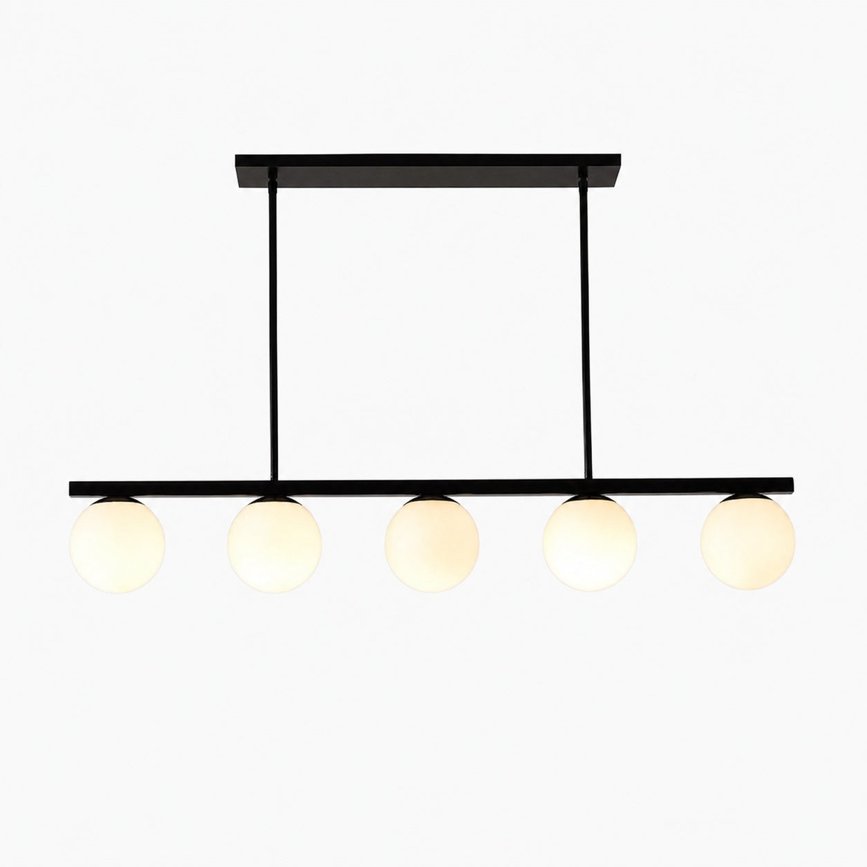 Brelia Round Light Chandelier - Modern Milk Glass Globe Ceiling Light