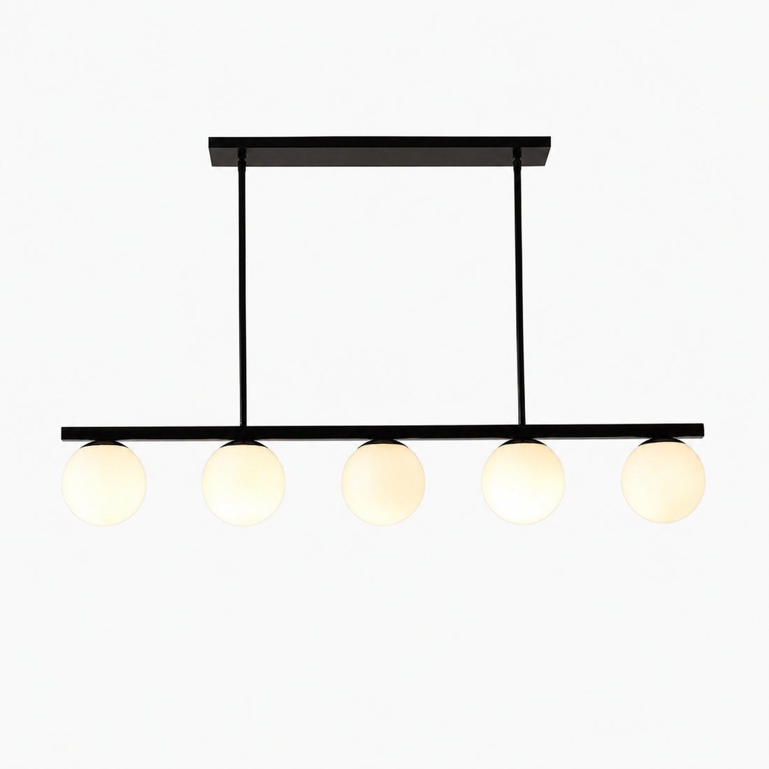 Brelia Round Light Chandelier - Modern Milk Glass Globe Ceiling Light