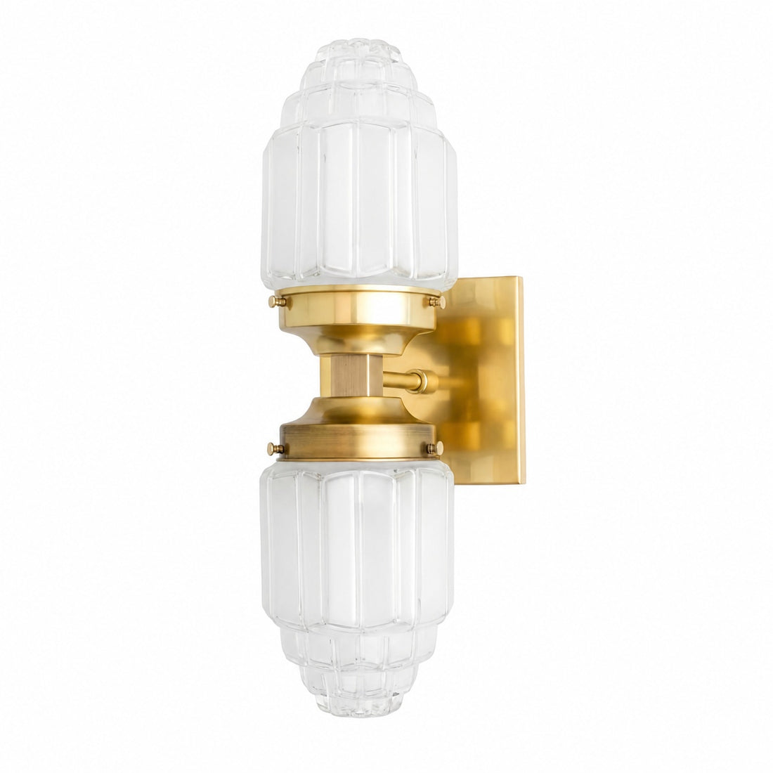 Tierlux Glass Art Deco Wall Sconce - Glass Frosted Globes with Skyscraper Globe