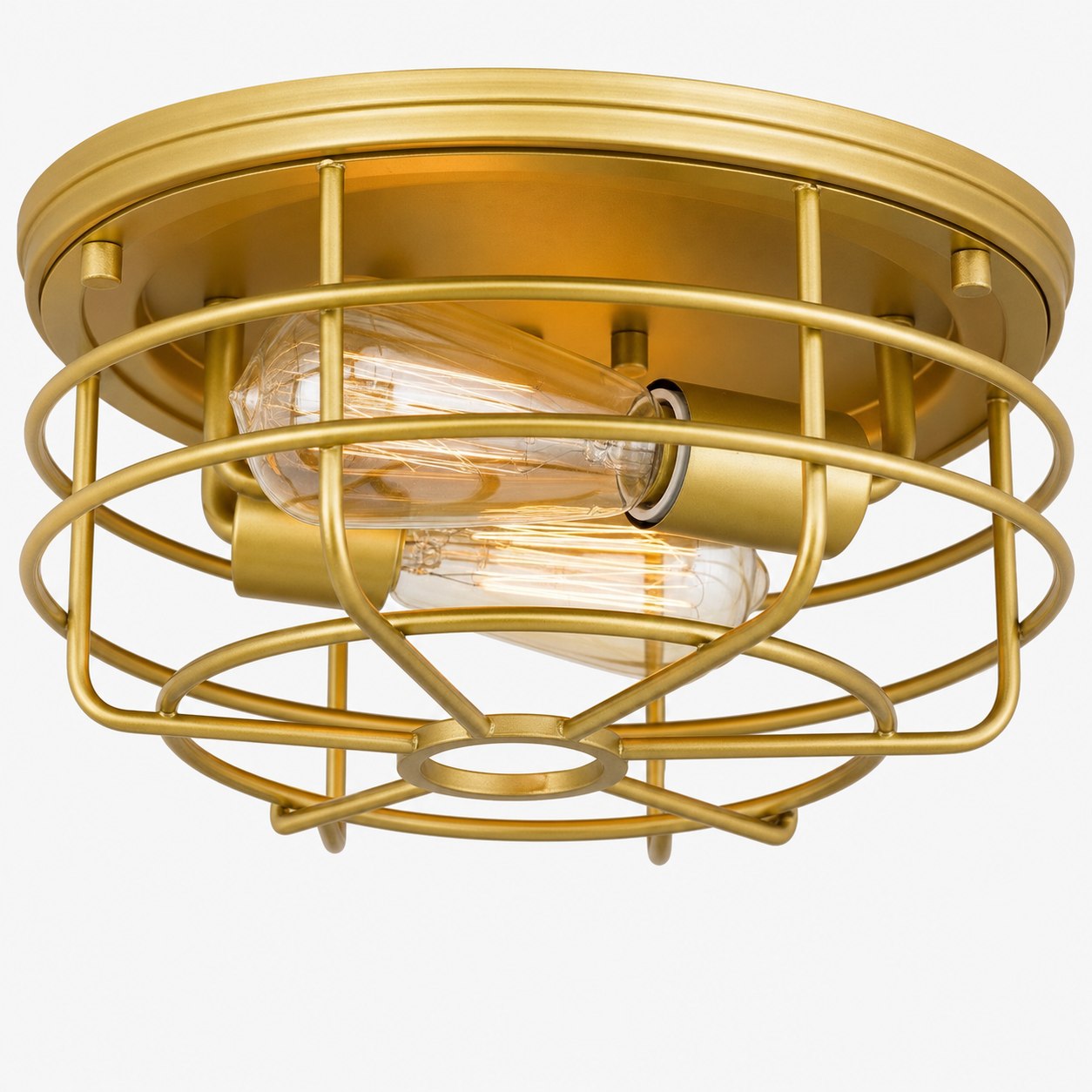 Gridray Round Metal Cage Ceiling Lamp Industrial Style – Indoor Lighting for Kitchen Entryway