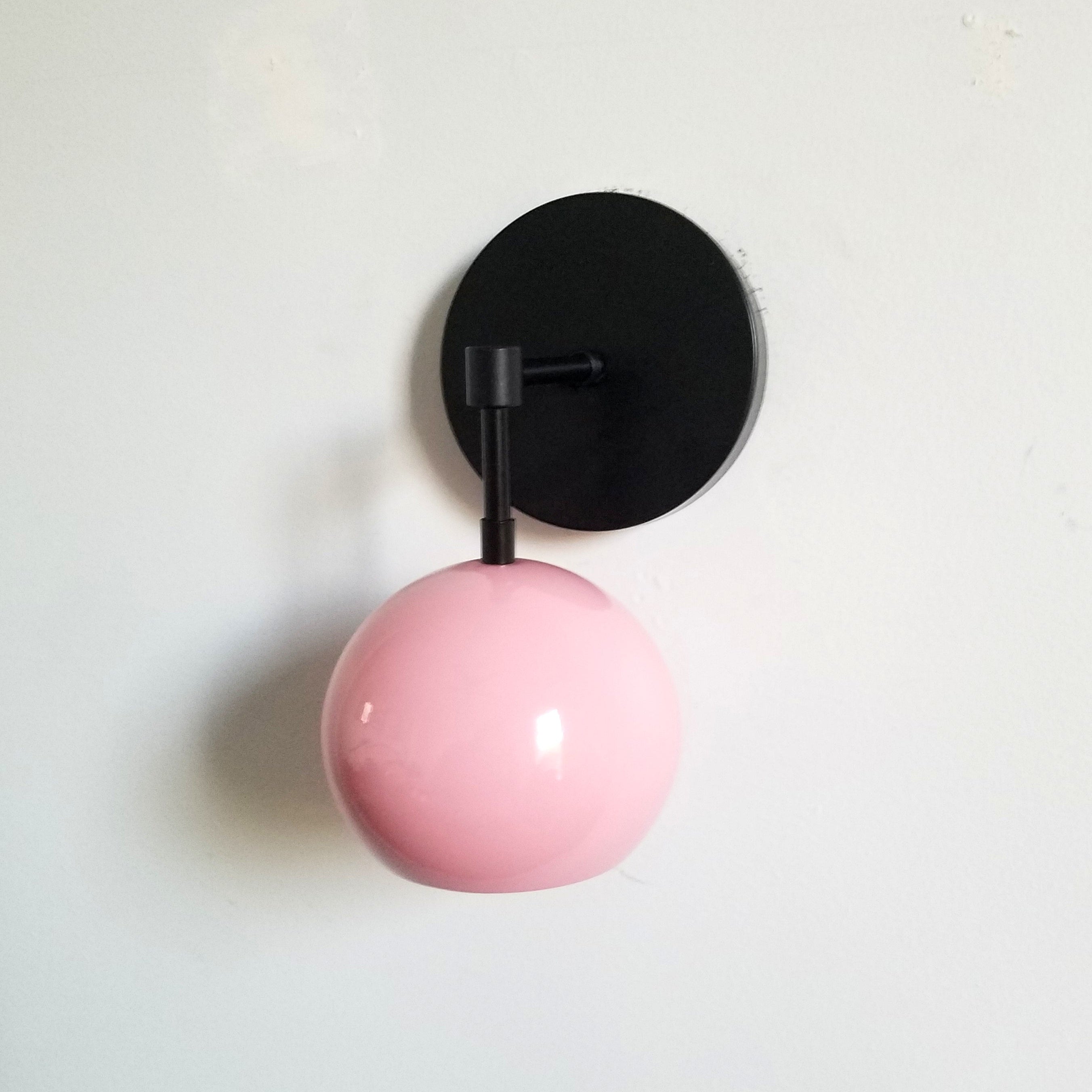 Modern Accent Soft Pink Globe Shade Wall Sconce