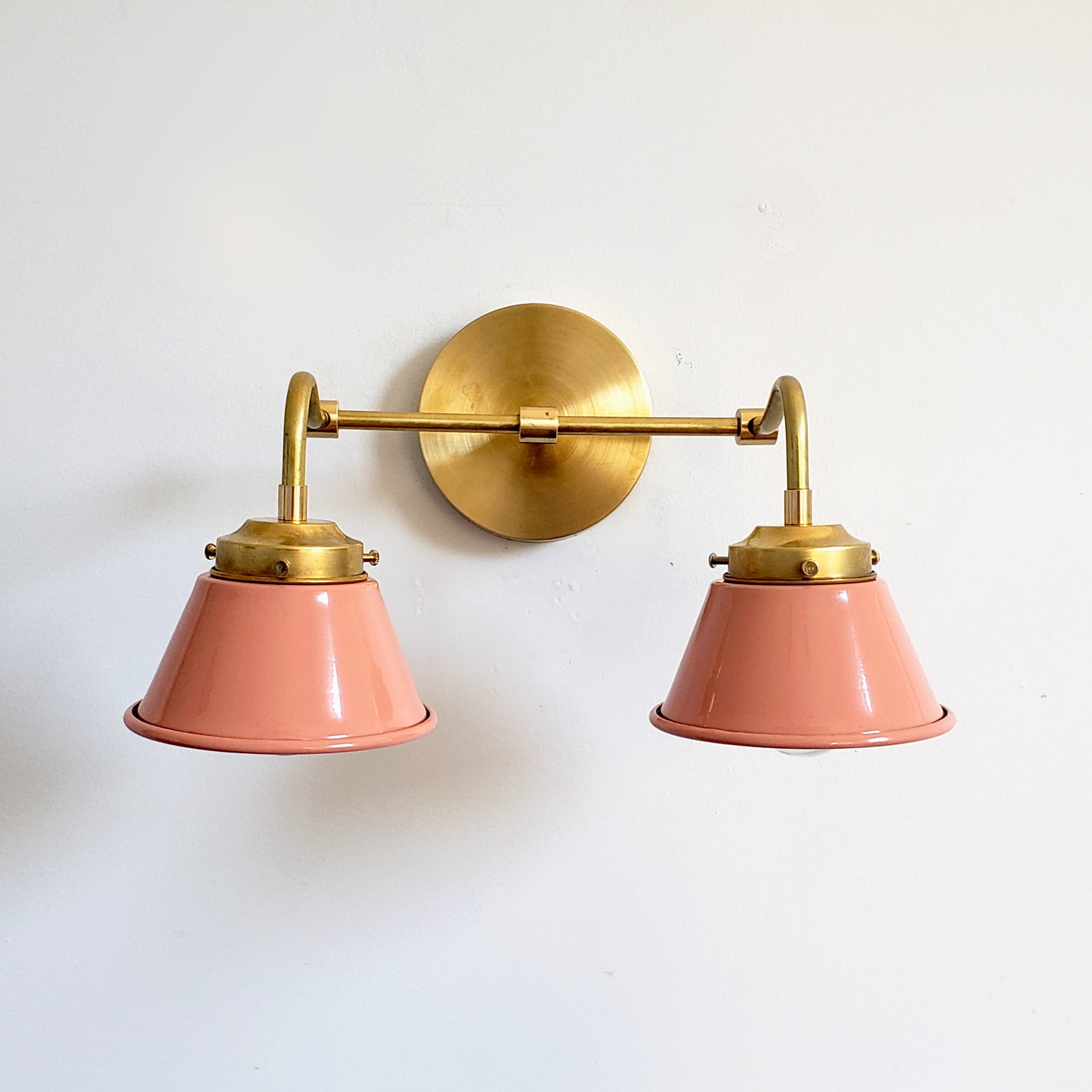 Modern Double Cone Brass Sconce - Accent Lighting For Bathroom & Hallway