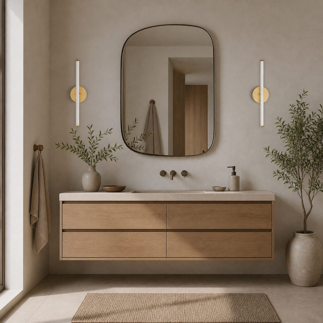 Voro Modern LED Wall Sconce - Metal Bathroom & Hallway Lighting Fixture