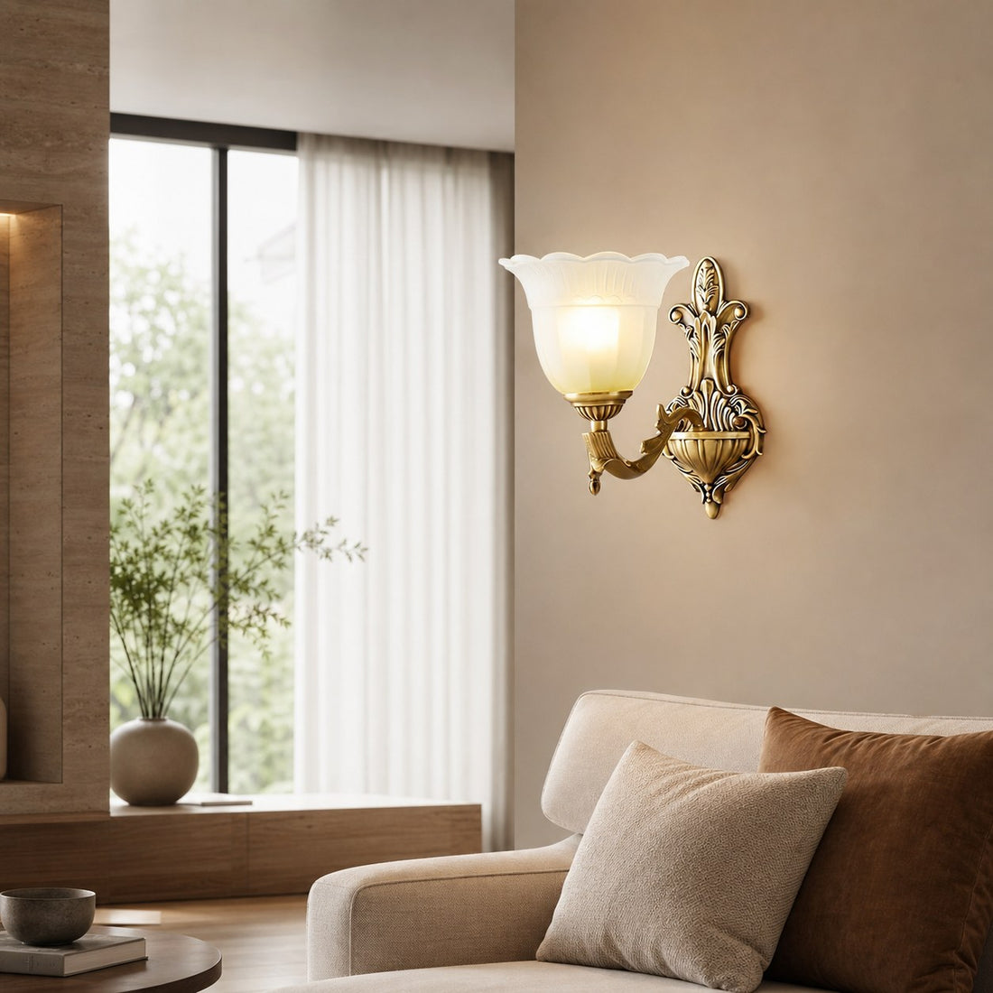 Bloom Flower Brass Sconce