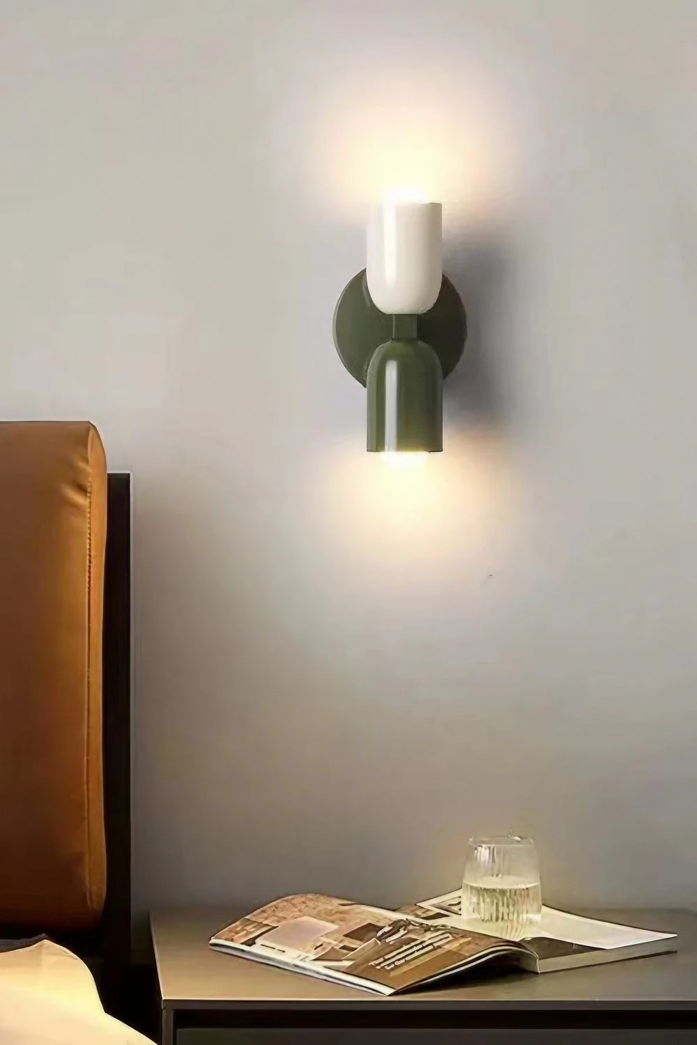 Double head macaroon color up and down wall sconce