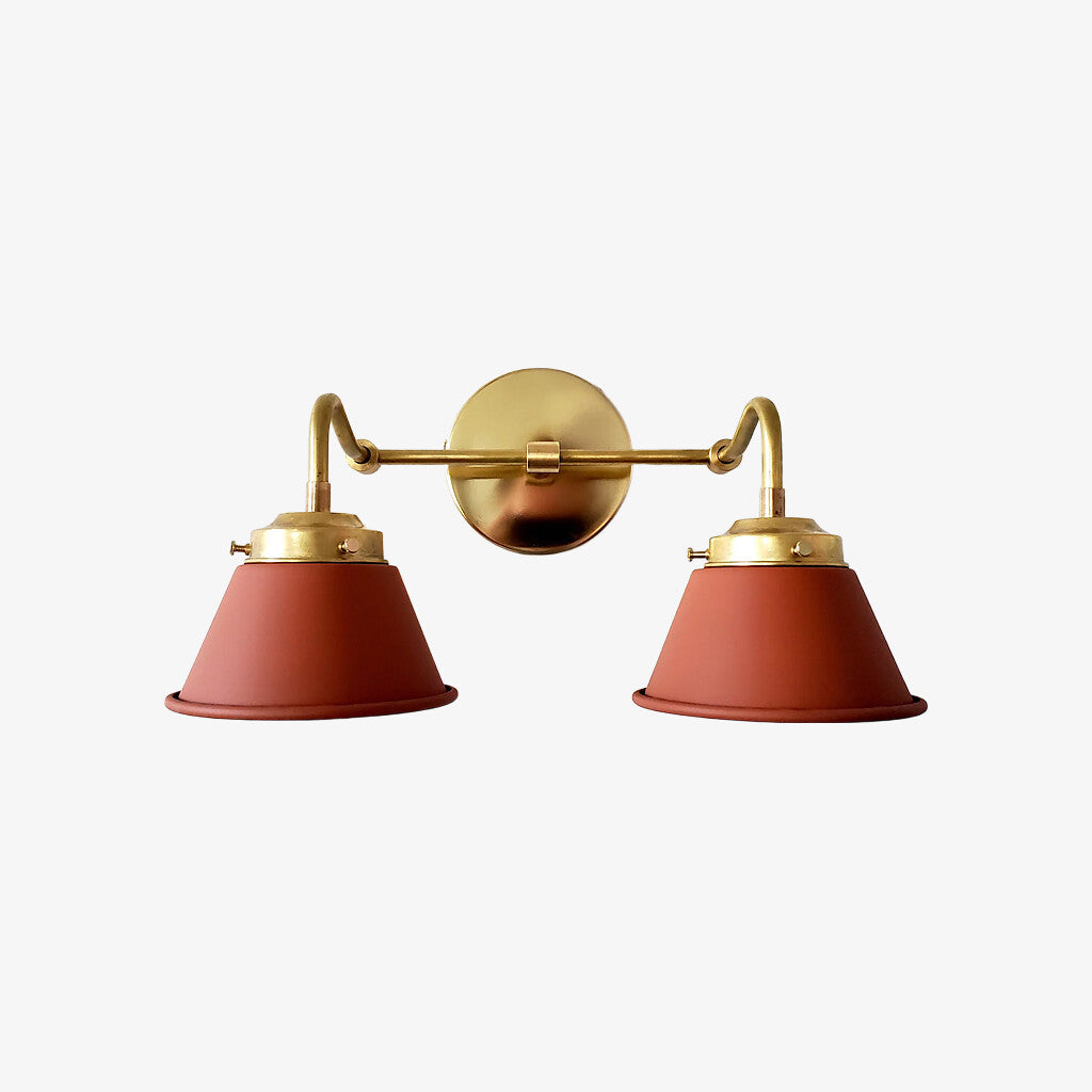 Modern Double Cone Brass Sconce - Accent Lighting For Bathroom & Hallway