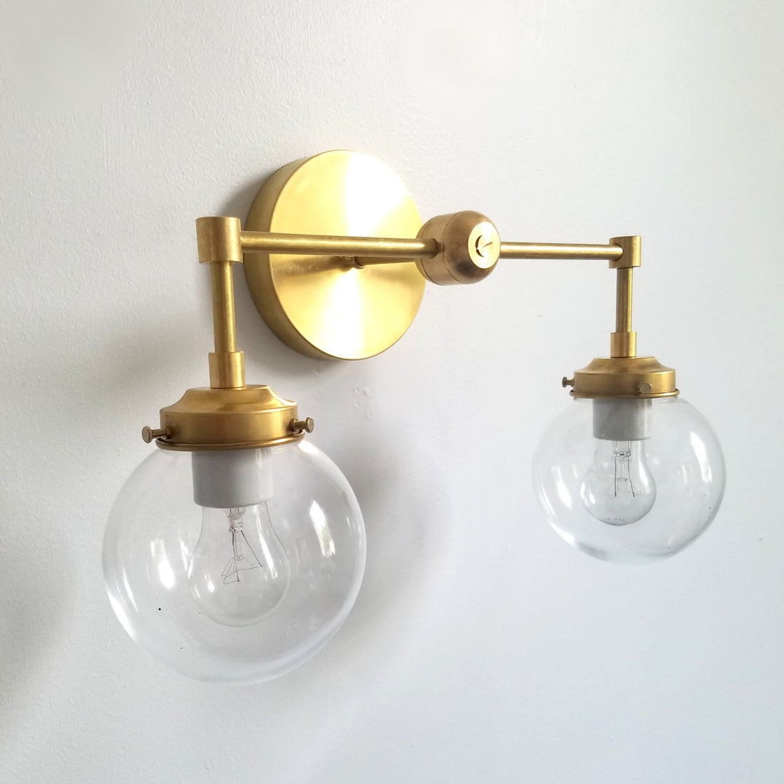 Cohen Two-Light Sconce - Double Head Glass Bathroom Wall Light