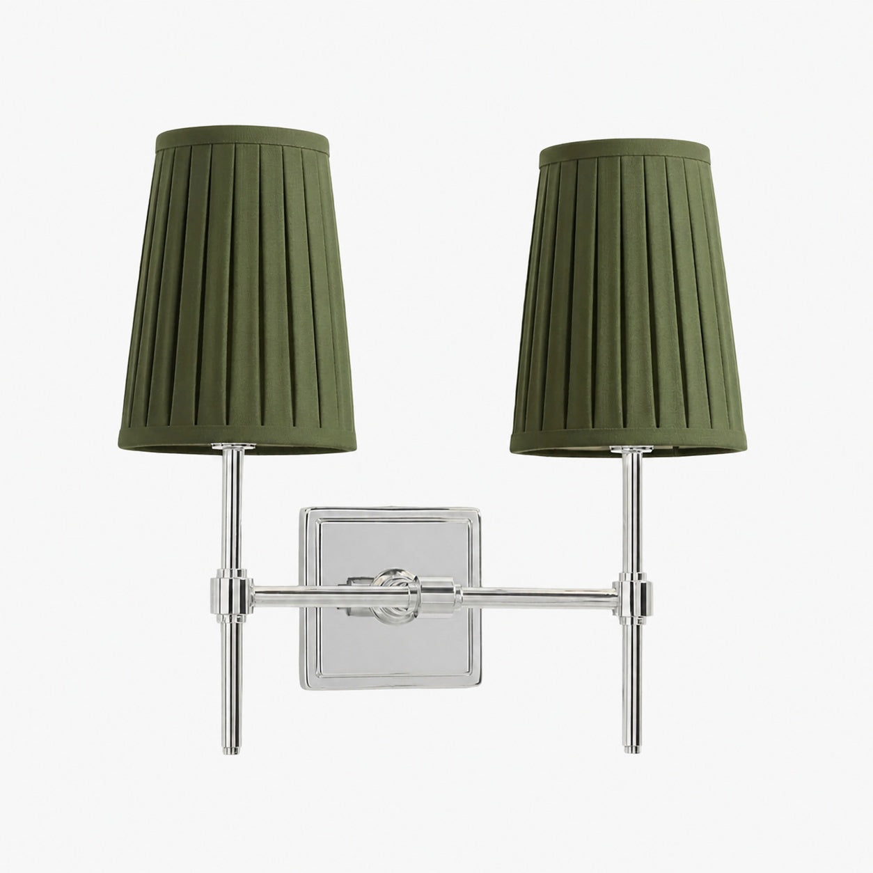 Derlina White Linen Shades Wall Lamp – Retro Metal Multi-Head Lighting Fixture