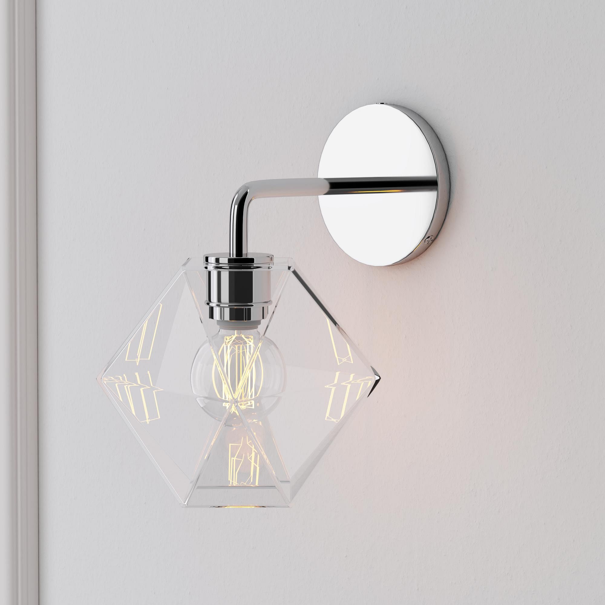 Talvior Geometric Modern Bathroom Sconce - Faceted Shade Light in Luxe Finishes