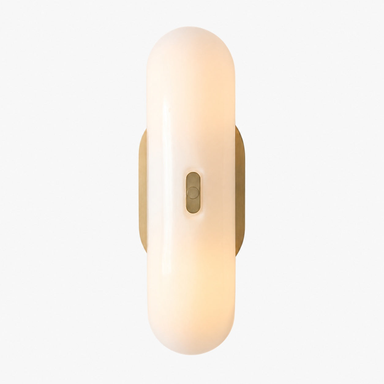 Ferosa Elegant Boat-Shaped Wall Lamp – Brass Finish with Milk Glass Linear Design