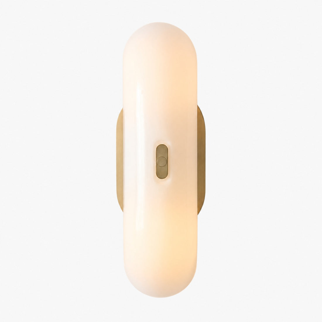 Ferosa Elegant Boat-Shaped Wall Lamp – Brass Finish with Milk Glass Linear Design