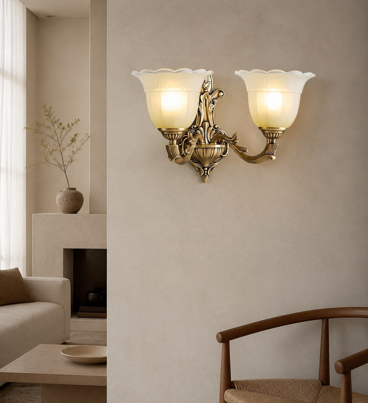 Bloom Flower Brass Sconce