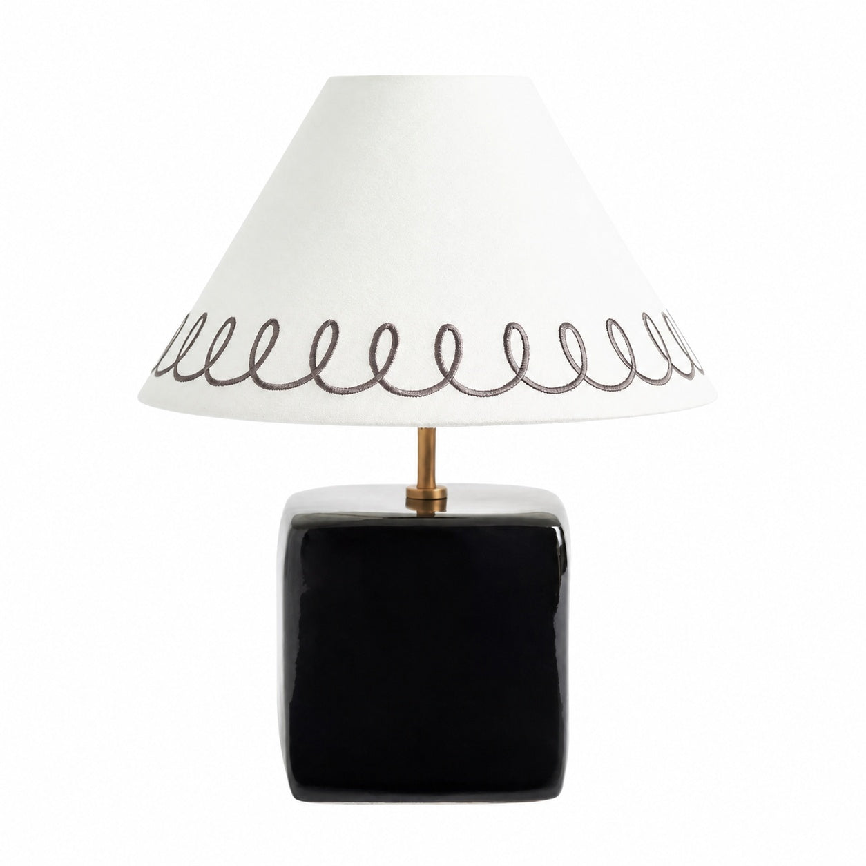 Aeva Ceramic Table Lamp - Modern Grace Design with Playful Polish