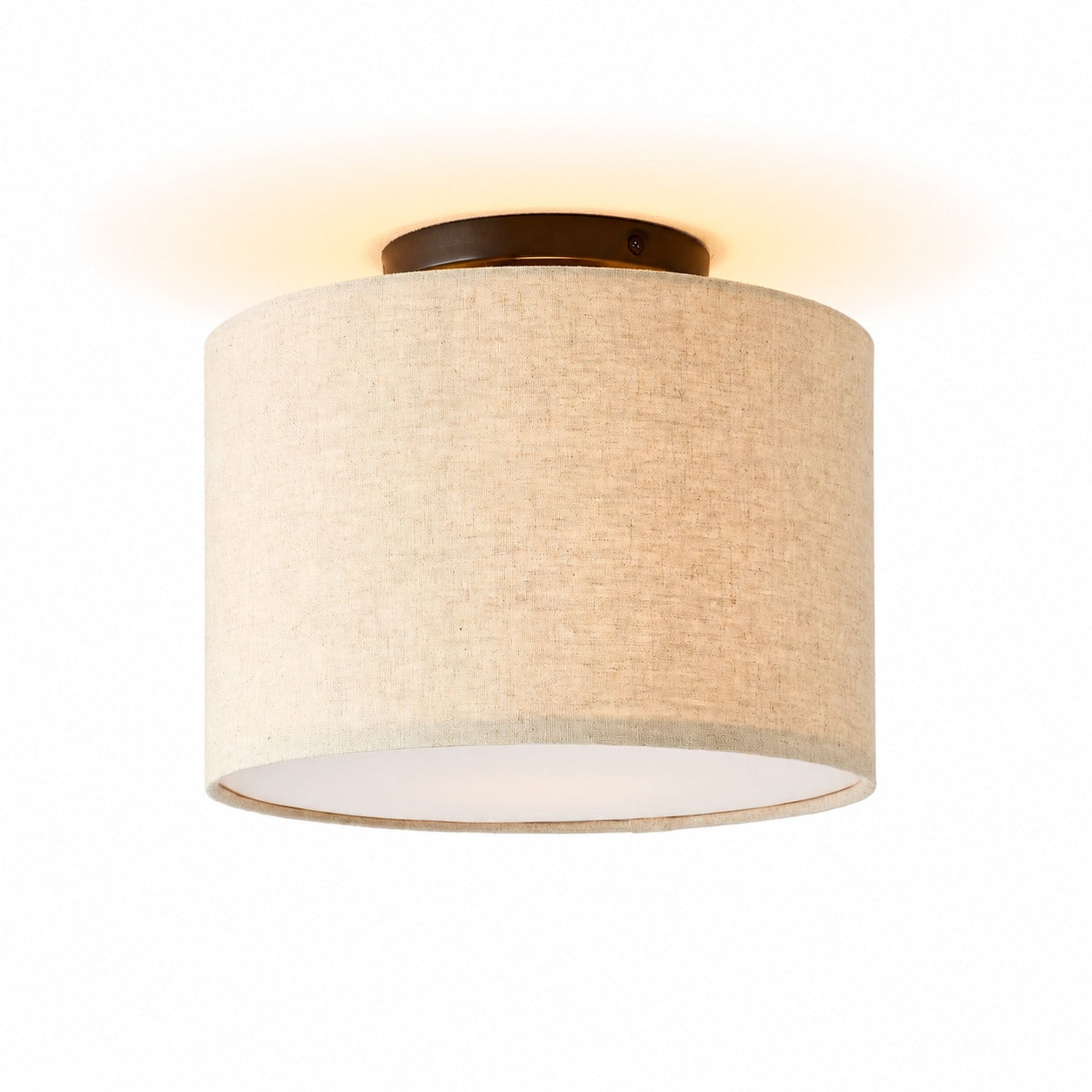 Jelvane Drum Flush Mount with Fabric Shade