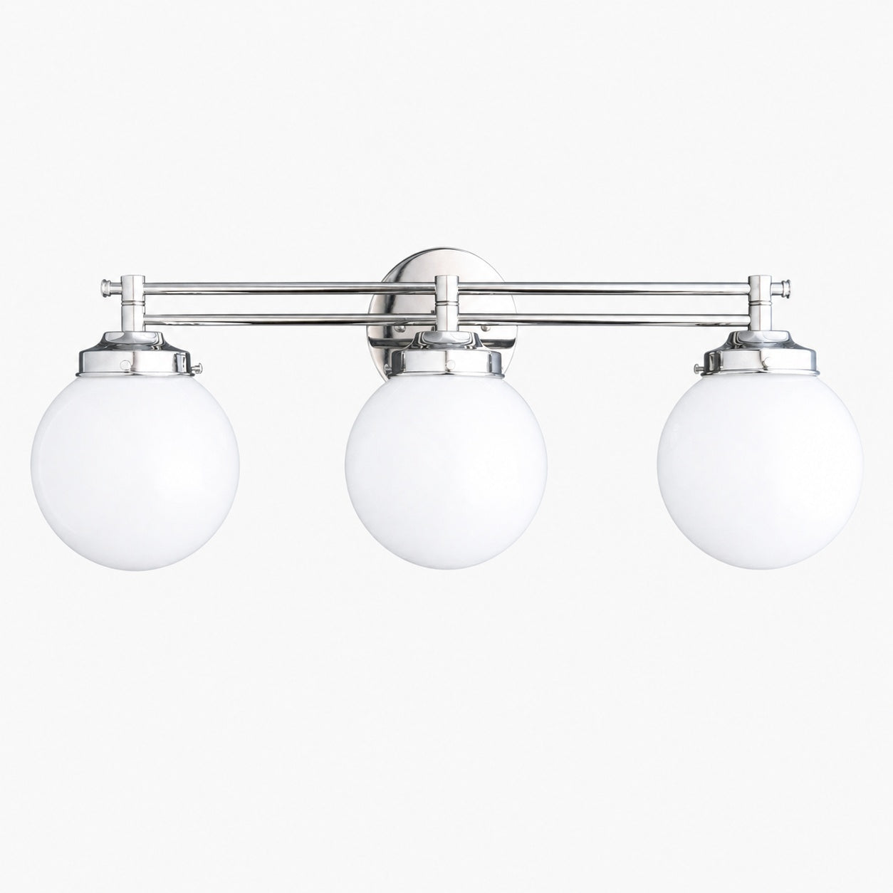 Glorica Glass Contemporary Vanity Light - 3 Light Globe Bathroom Fixture Opal Glass