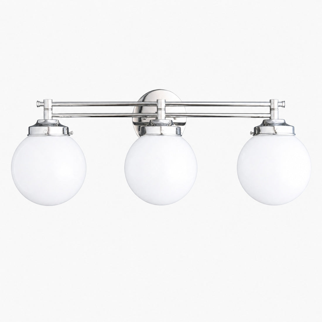 Glorica Glass Contemporary Vanity Light - 3 Light Globe Bathroom Fixture Opal Glass