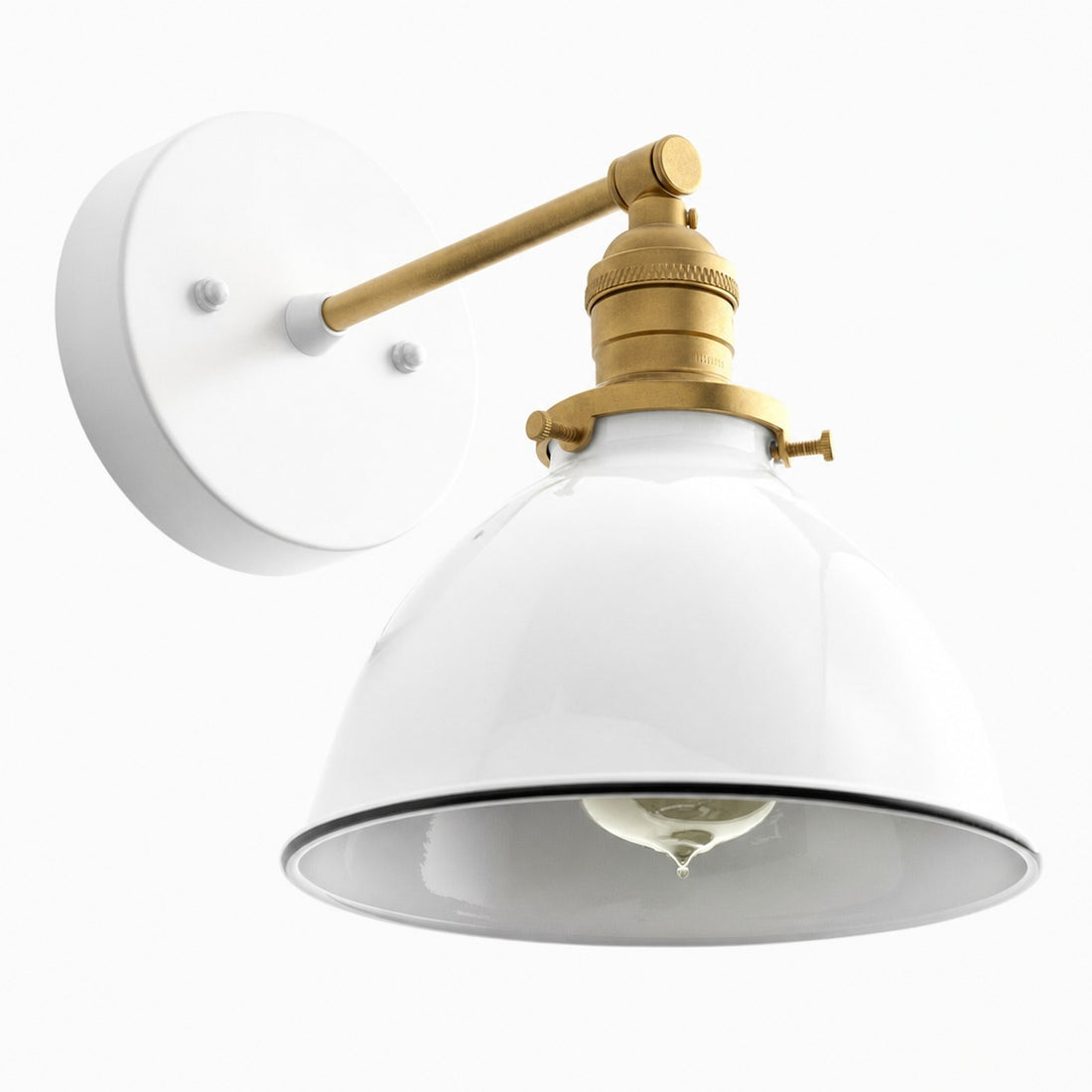 Conique Metal Wall Sconce - White Metal Shade - Industrial Modern Lighting