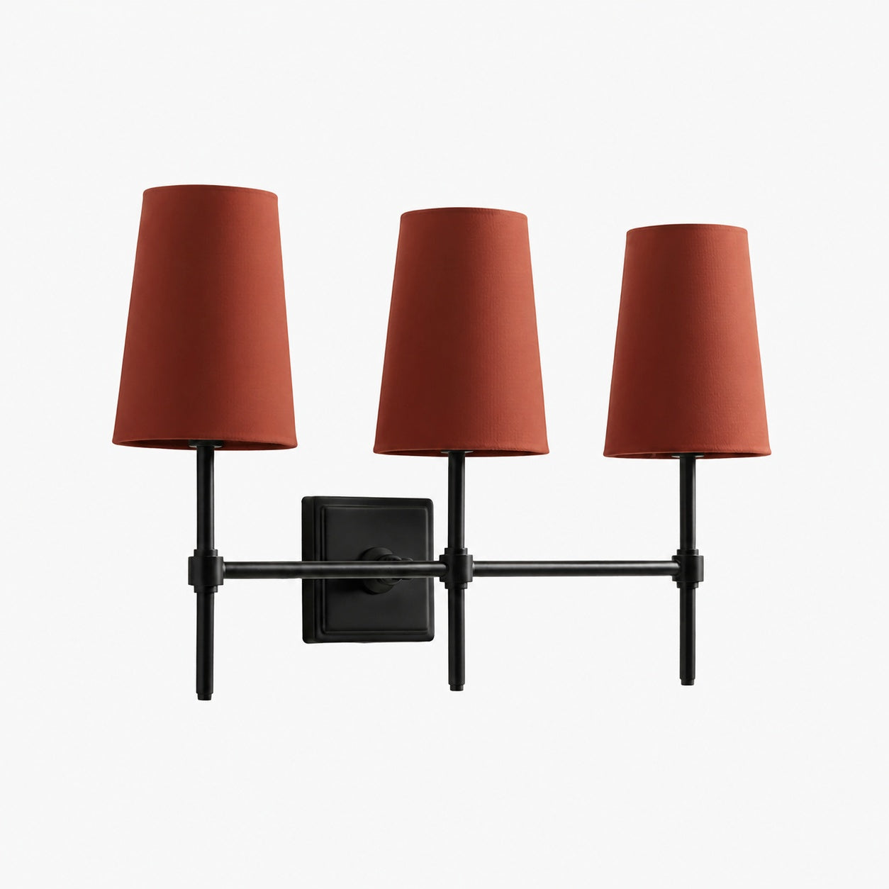 Derlina White Linen Shades Wall Lamp – Retro Metal Multi-Head Lighting Fixture