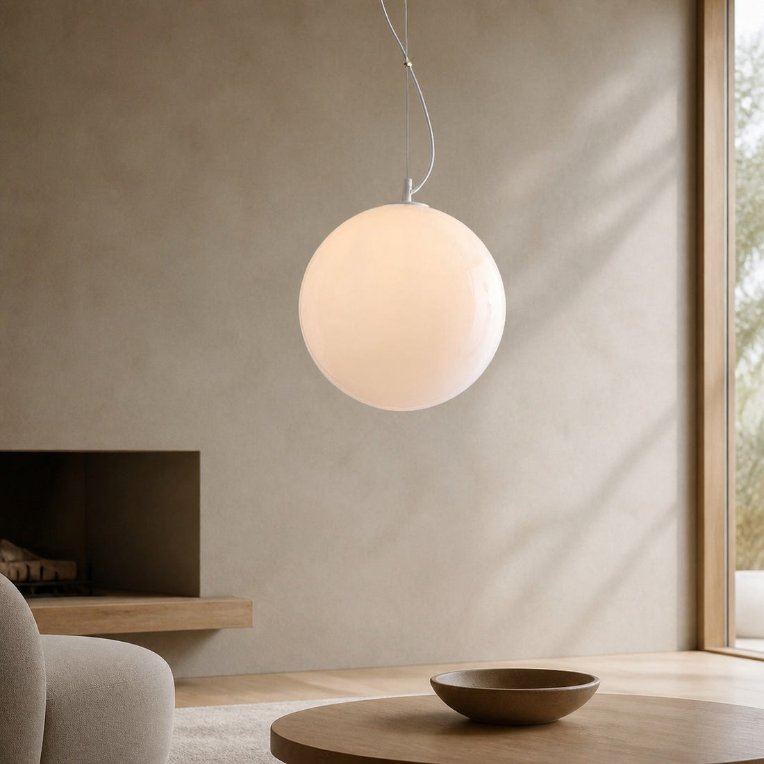 Lumivelle Minimalist Glass Pendant – Adjustable Height Dimmable Design