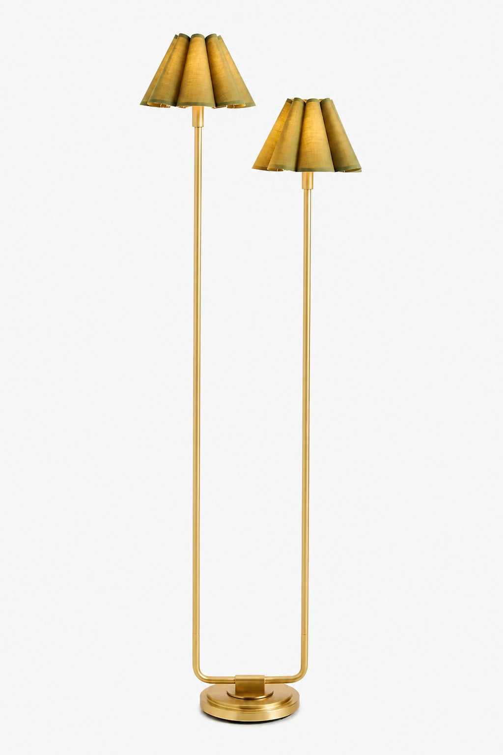 Capirise Gold Scalloped Shade Floor Lamp - Contemporary Metal Lighting for Bedroom