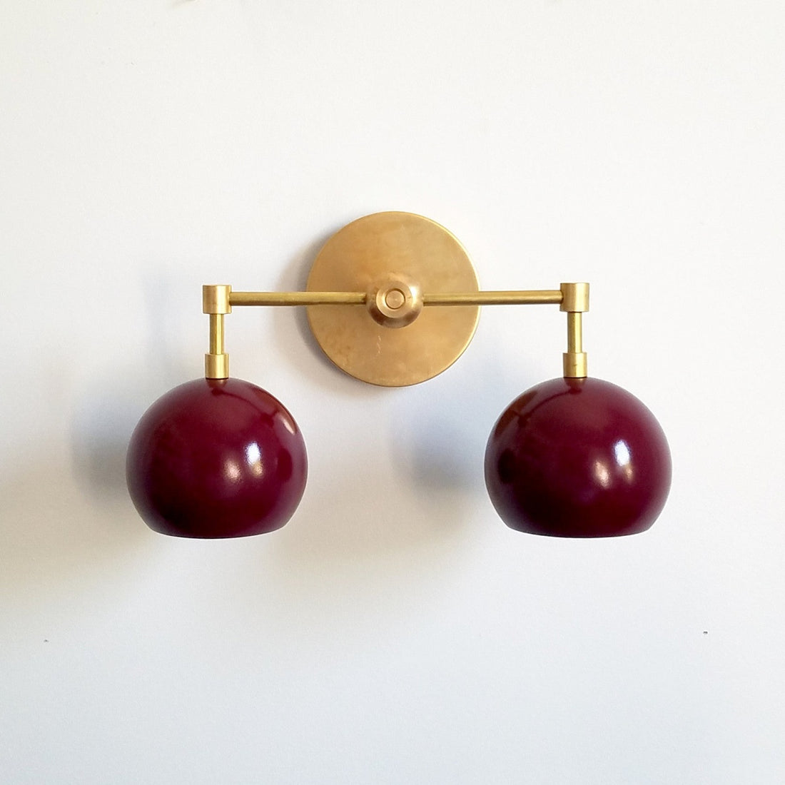 Black Cherry Loa Wall Sconce - Double Bubble Globe-shaped Bath Light