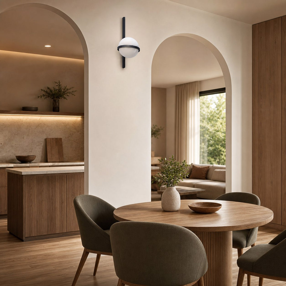 Globe Shade Minimalist Wall Lamp for Indoor and Outdoor Spaces